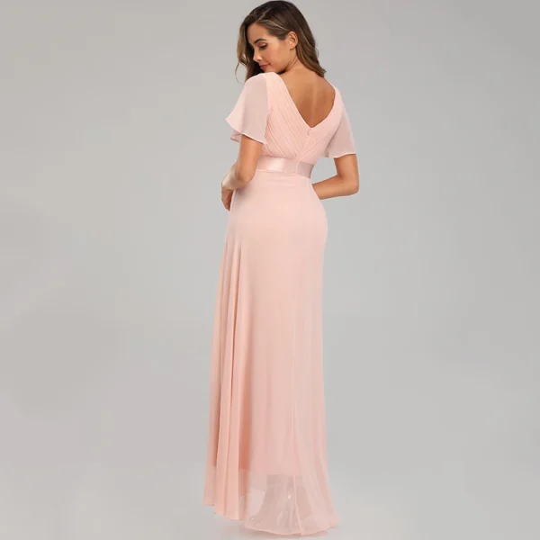 Robe longue bohème chic rose poudré : Mélina – Image 2