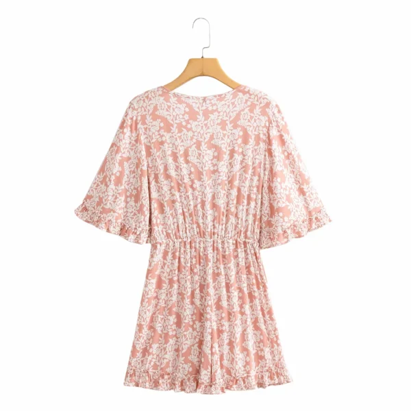 Robe fleurie rose poudre élégante et confortable : Luna – Image 6