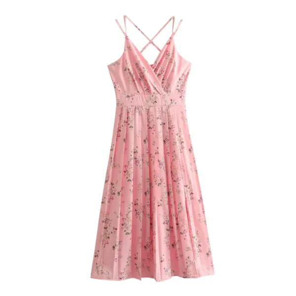 Robe champêtre rose poudré élégante : Nora – Image 4