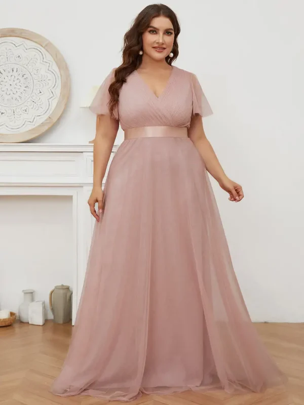 Robe témoin de mariage rose poudré élégante : Lucille – Image 4