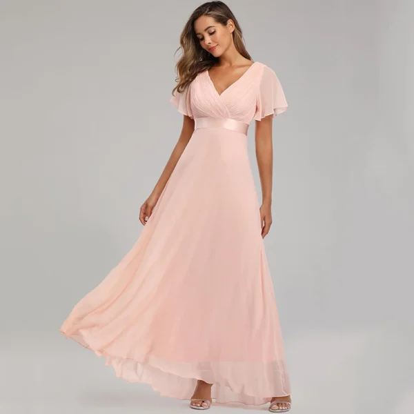 Robe longue bohème chic rose poudré : Mélina – Image 3