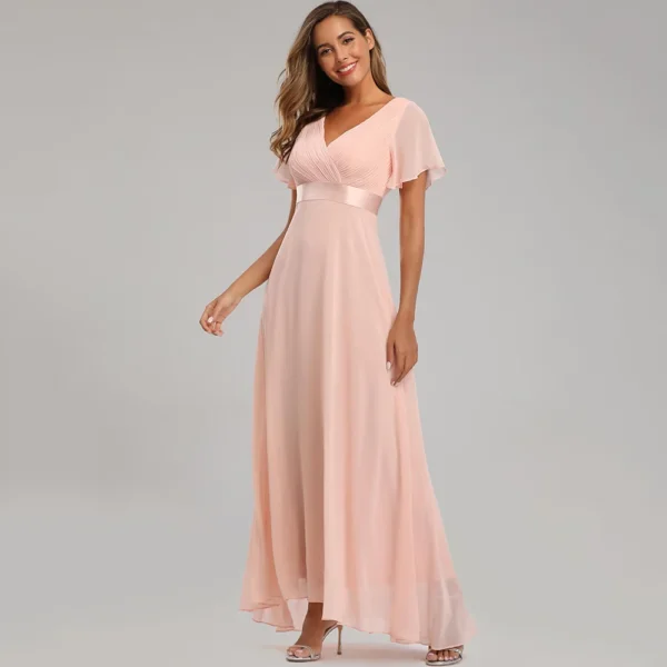 Robe longue bohème chic rose poudré : Mélina