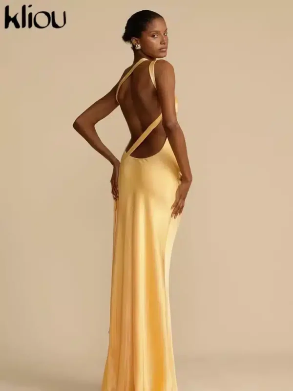 Robe jaune dorée chic et fluide : Ulyssa – Image 5