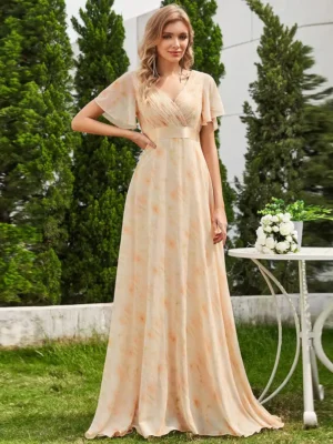 Robe bohème doré avec manches flottantes : Diane