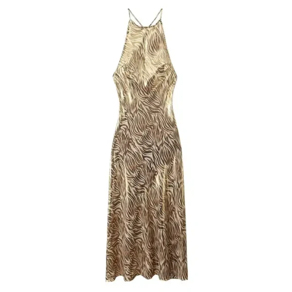 Robe léopard doré chic et tendance : Livia – Image 2