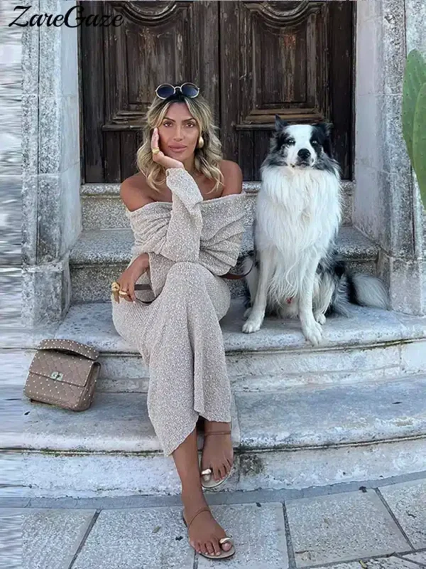 Robe longue épaules dénudées élégante : Nanou – Image 3