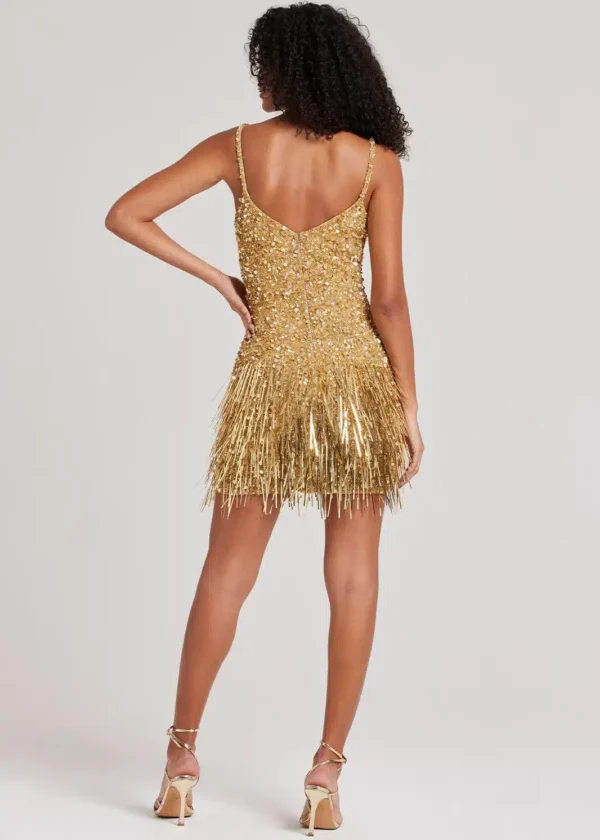 Robe à frange doré élégante et glamour : Noémie – Image 9