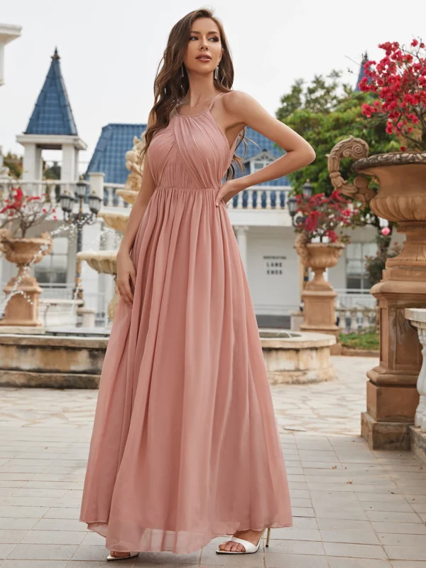 Robe de gala rose poudré élégante : Amalia – Image 4