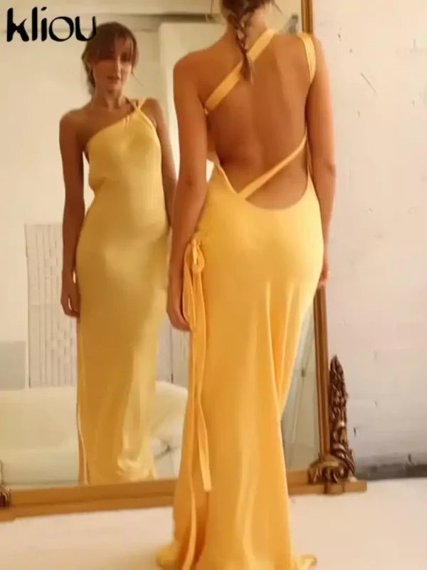 Robe jaune dorée chic et fluide : Ulyssa – Image 12