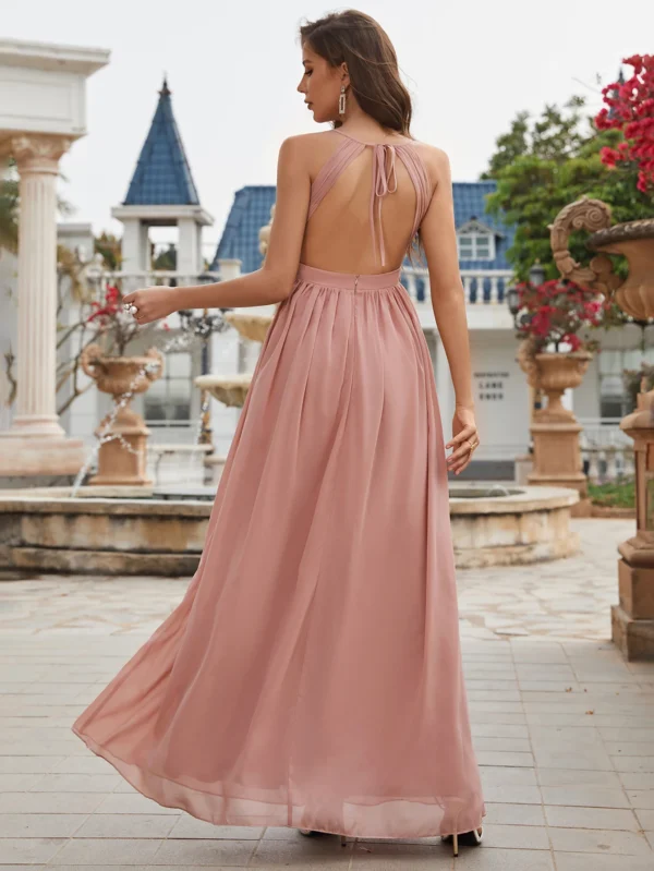 Robe de gala rose poudré élégante : Amalia – Image 2