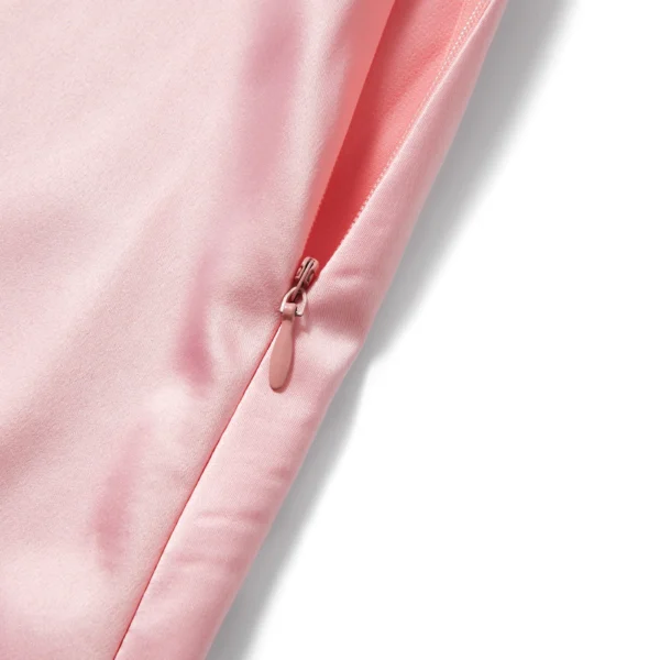 Robe drapée rose poudré élégante : Hélène – Image 4