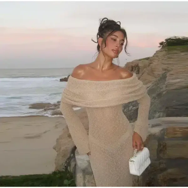Robe longue épaules dénudées élégante : Nanou – Image 9
