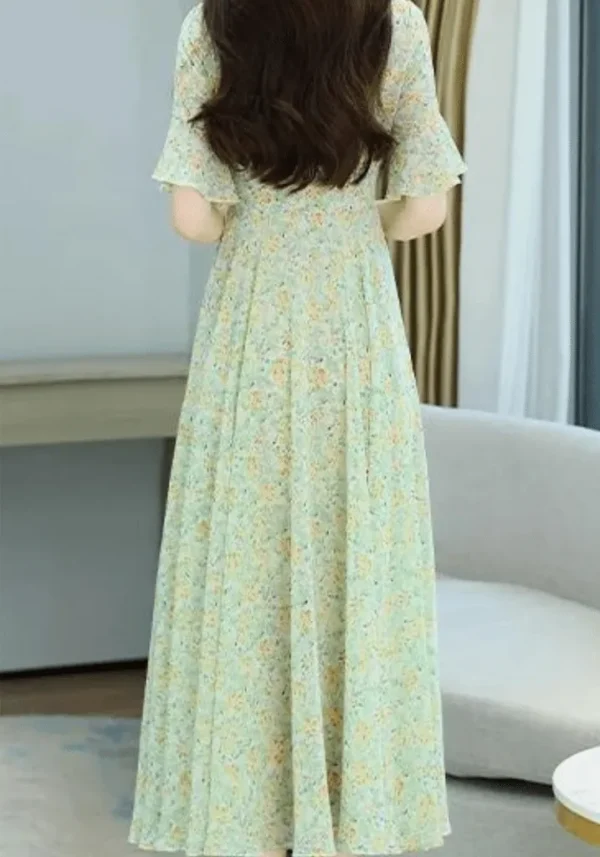 Robe champetre fleur vert d’eau : Léonie – Image 4