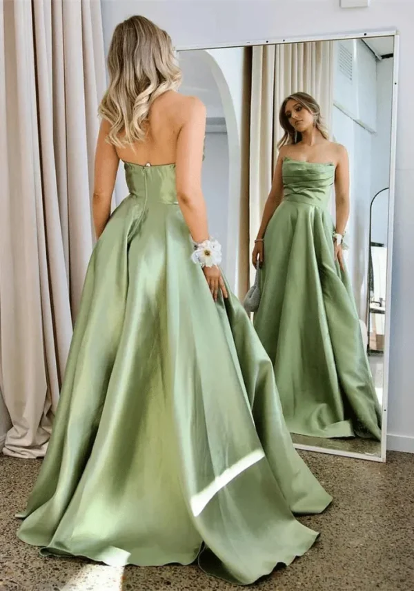 Robe chic longue vert d'eau mariage : Céline – Image 3