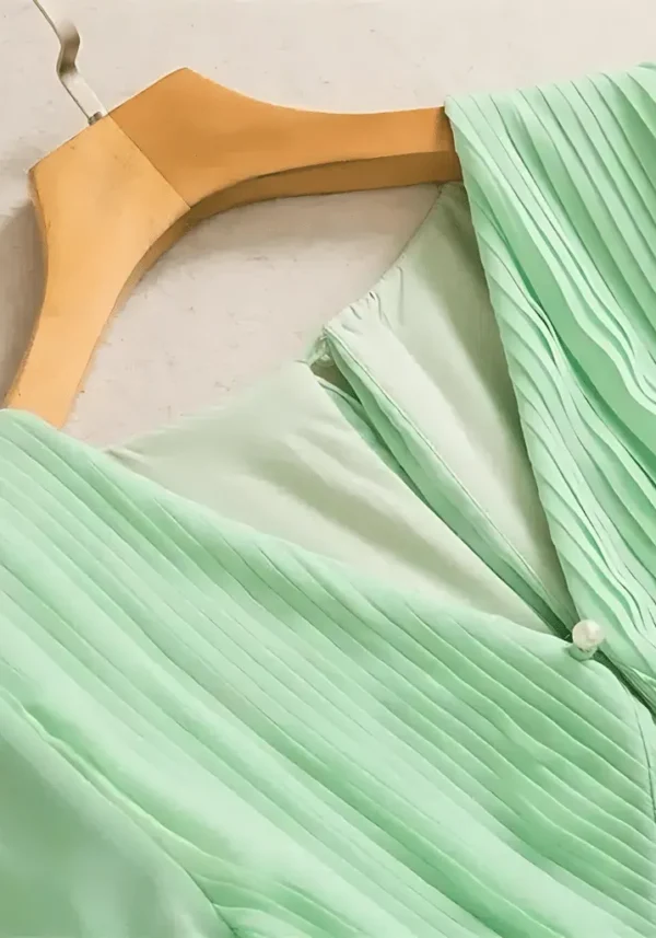 Robe droite vert d'eau élégante et confortable : Amélia – Image 4
