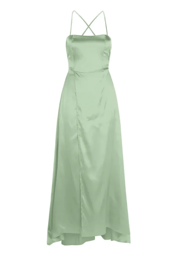 Robe vert d’eau femme avec fente élégante : Lia – Image 3
