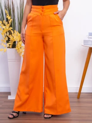 Pantalon palazzo orange en coupe ample : Aurora