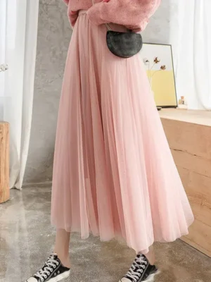 Jupe tulle rose poudré élégante et féminine : Amélia