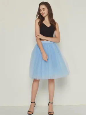 Jupe tulle bleu ciel élégante pour occasions spéciales : Livia
