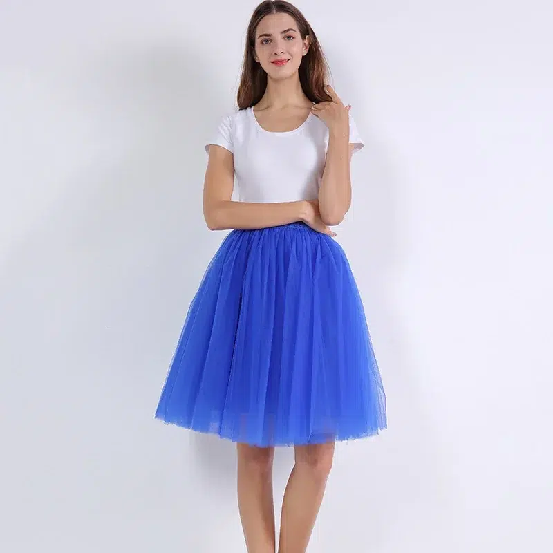 Jupe tulle midi bleu vif Elegance Dresswing