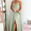 Robe maxi verte élégante et fluide : Amalia – Image 6