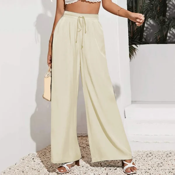 Pantalon palazzo femme petite coupe élégante : Clara – Image 8
