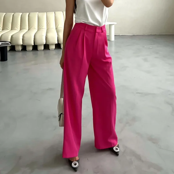 Pantalon palazzo rose chic et moderne : Élise – Image 8