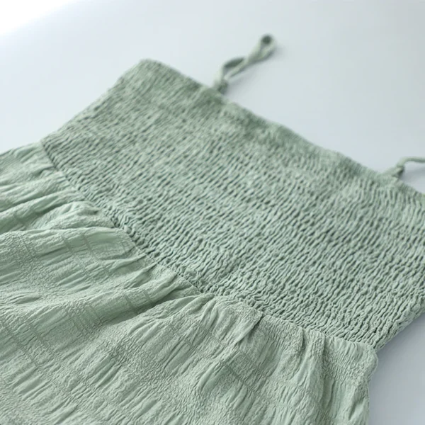 Robe de plage verte légère à bretelles : Alizée – Image 4