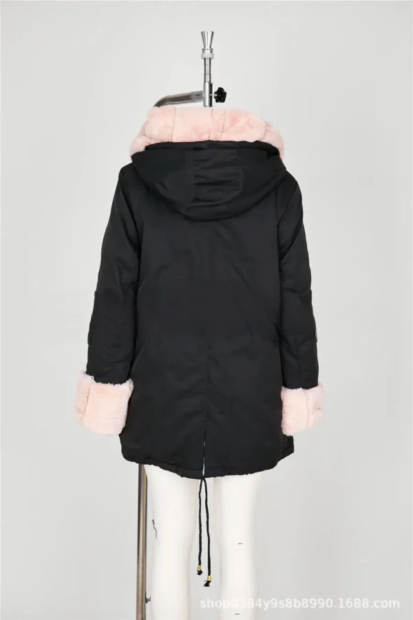 Parka moumoute femme avec capuche en fausse fourrure : Aurora – Image 8