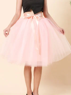 Titre du produit : Jupe tutu rose élégante à taille élastique : Amélie