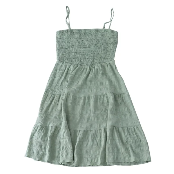 Robe de plage verte légère à bretelles : Alizée – Image 3
