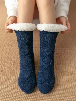 Chaussette pantoufle en laine tricotée : Cosyfeet