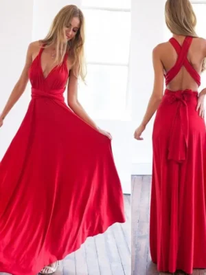Robe multiposition rouge élégante : Alix