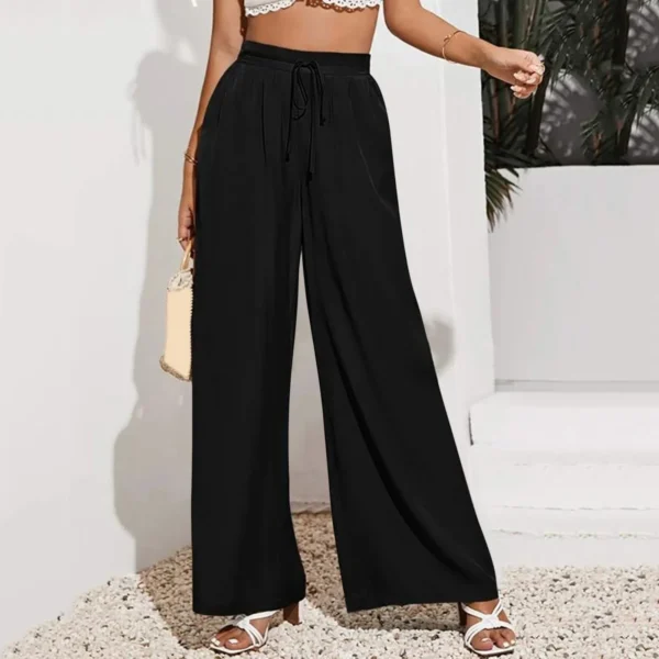 Pantalon palazzo femme petite coupe élégante : Clara – Image 10