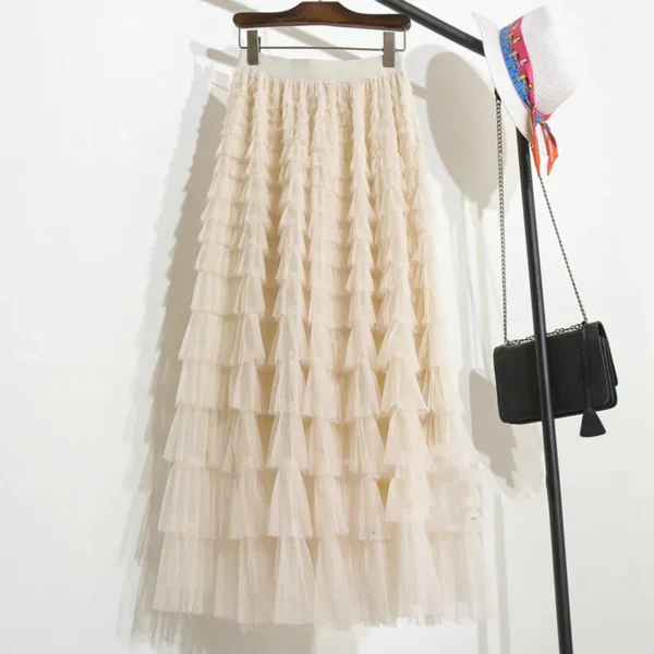 Jupe longue volant tulle élégante : Amélie – Image 2