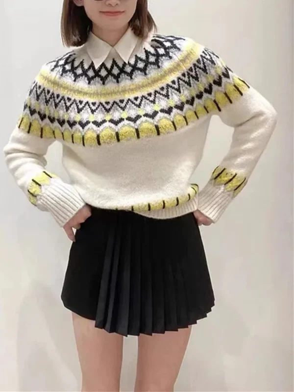 Pull jacquard losange femme : Eloise – Image 2