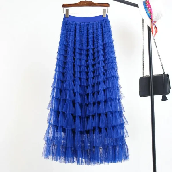 Jupe longue volant tulle élégante : Amélie – Image 3