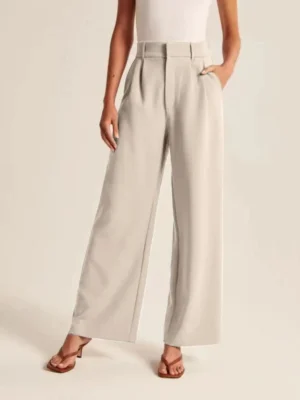 Pantalon palazzo beige chic et confortable : Anabelle
