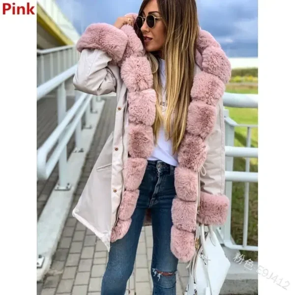 Parka moumoute femme avec capuche en fausse fourrure : Aurora – Image 2