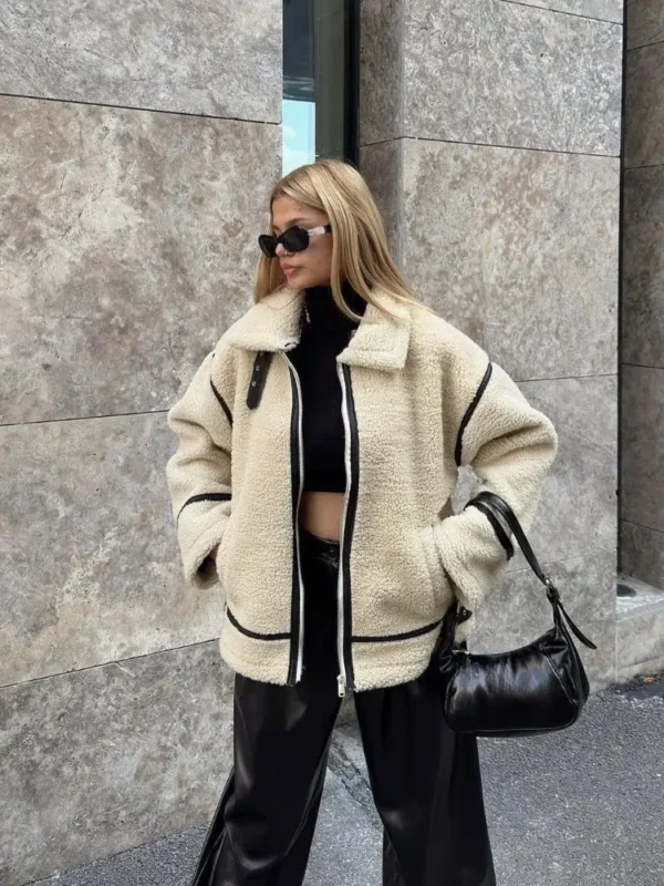 Veste moumoute oversize en coupe ample : Aurora – Image 2