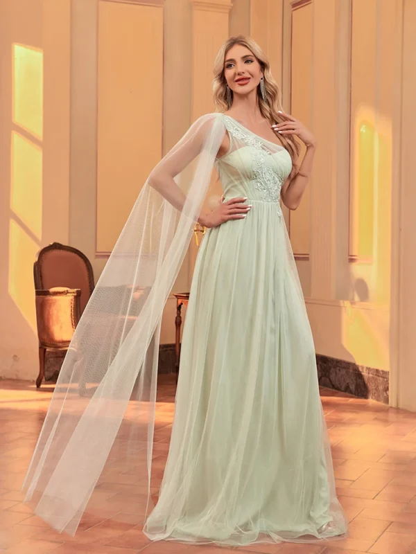Robe en mousseline vert sauge : Clara – Image 3
