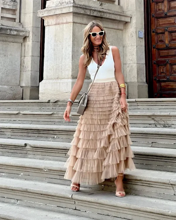 Jupe tulle grande taille élégante : Celeste – Image 9