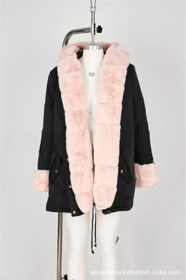 Parka moumoute femme avec capuche en fausse fourrure : Aurora – Image 6