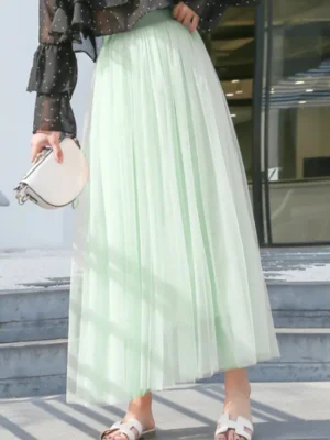 Jupe tulle vert sauge élégante : Camille