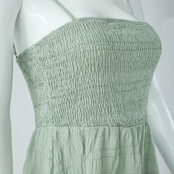 Robe de plage verte légère à bretelles : Alizée – Image 5