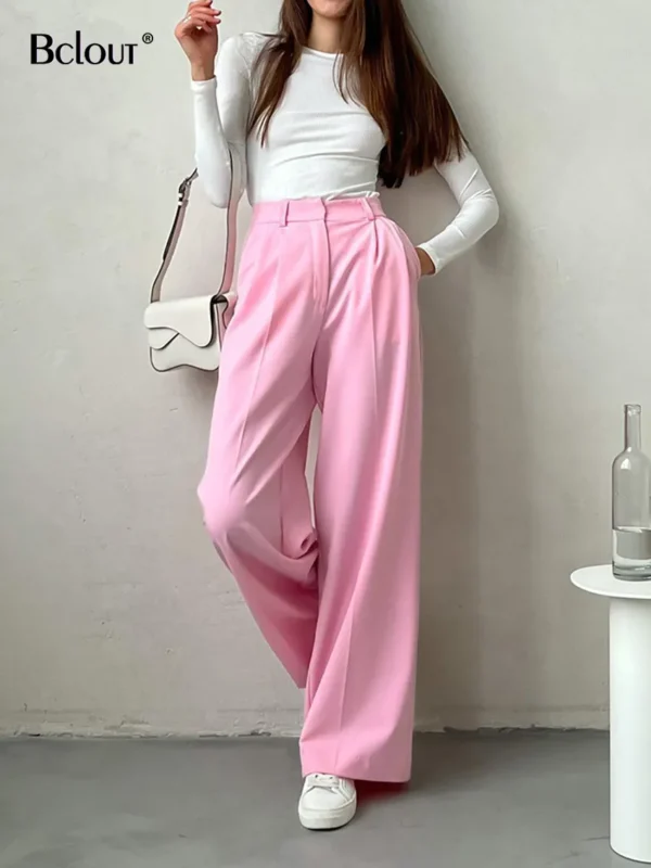 Pantalon palazzo rose chic et moderne : Élise – Image 2