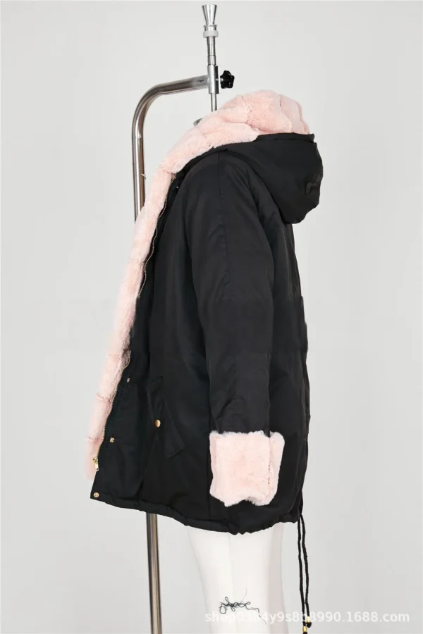 Parka moumoute femme avec capuche en fausse fourrure : Aurora – Image 7