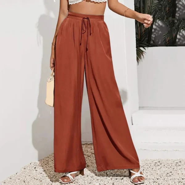 Pantalon palazzo femme petite coupe élégante : Clara – Image 7
