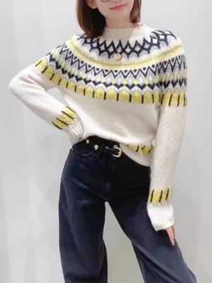 Pull jacquard losange femme : Eloise