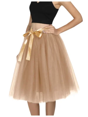 Jupe tulle ceinture ruban satin : Éloïse